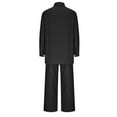 thumbnail image 7 of BLOCLOALO 2 Piece Lounge Set Long Sleeve Collared Shirts Linen Summer Loose Wide Leg Pant Matching Set Plus Size Outfits Button Down Shirts Trendy Business Sets Comfortable Lounge Sets Black L, 7 of 7