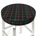 thumbnail image 3 of Kll Buffalo Plaid Dark Green Round Bar Chair Cushion Cover 12 Inch,Bar Stool Protector With Elastic, Soft Washable, 3 of 7