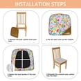 thumbnail image 4 of Pioneer Flower Seat Covers for Dining Room Chairs Set Of 6,Stretch Printed Washable Chair Seat Cover with Elastic Ties and Button,Removable Waterproof Couch Cushion Covers, 4 of 6