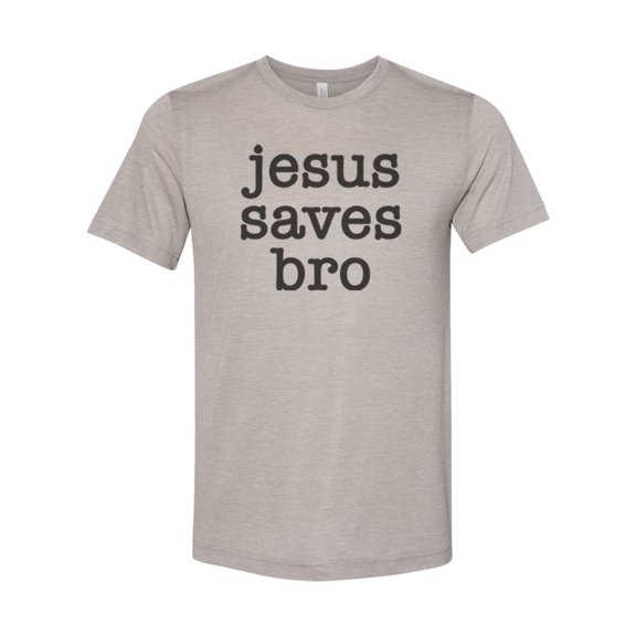 Jesus Saves Bro, Christian Shirt, Unisex Fit, Christian Apparel, Jesus Shirt, Religious Clothing, Godly Fashion, Christianity Shirt, Jesus, Heather Stone, MEDIUM