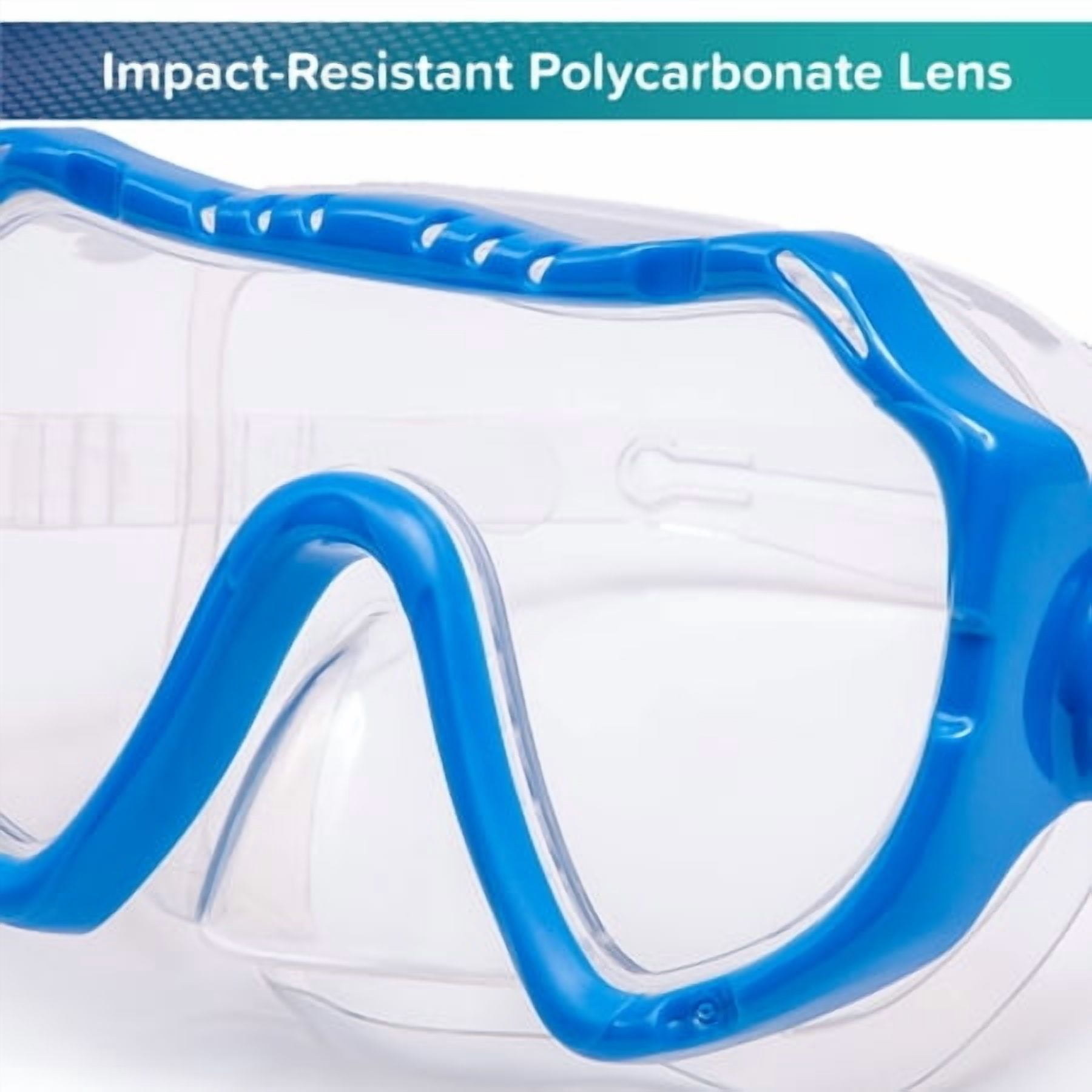 (4 pack) Aqua Dolfino Youth Latex Free Swim Mask Goggle for Children 6+, Blue