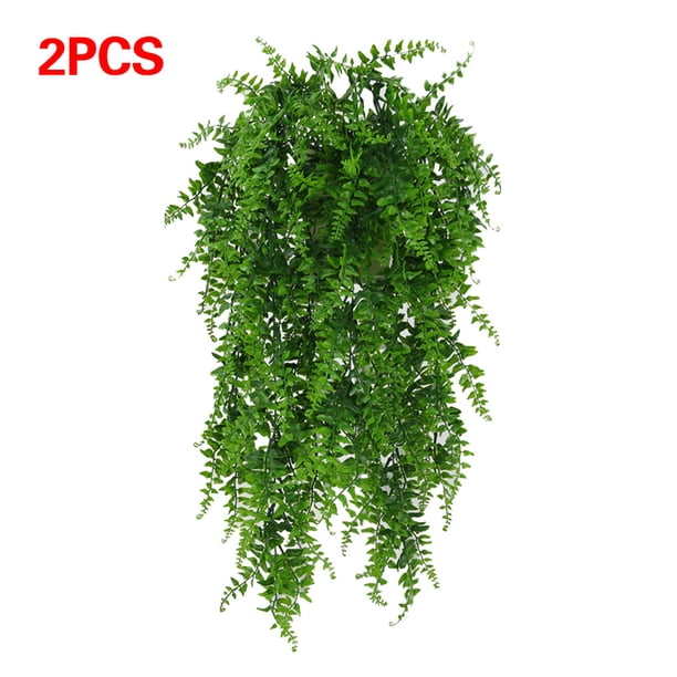 Helecho artificial montado en la pared, oficina en casa, planta verde, vid, banquete de boda, decoración Plantas de plástico 2 Piezas sidaley HA6617-00B*2