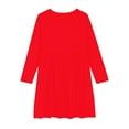thumbnail image 4 of Rohuuque Girls Long Sleeve Stretchy Dress A line School Party Simple Dresses 9 Years Red, 4 of 5