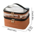 thumbnail image 3 of Fiudx Bolsa de Cosméticos de Doble Capa, Color Sólido, Transparente, Lavable, Portátil, de Moda, para Viajes, Bolsa de Almacenamiento Portátil de Gran Capacidad., 3 of 4
