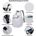 thumbnail image 2 of Muka Basketball Backpack, Large Capacity Sports Training Backpack Equipment Bag for Team Club & Bulk Supply-Blue, 2 of 8