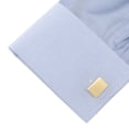 thumbnail image 4 of Stainless Steel Gold Plated Block Engravable Cufflinks, 4 of 5