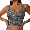 thumbnail image 2 of Haiem Snake Pattern Womens Sports Bra - U Neck Padded Low Impact Yoga Bra Workout Crop Top Gym Moisture-Wicking Workout Vest -Small, 2 of 9