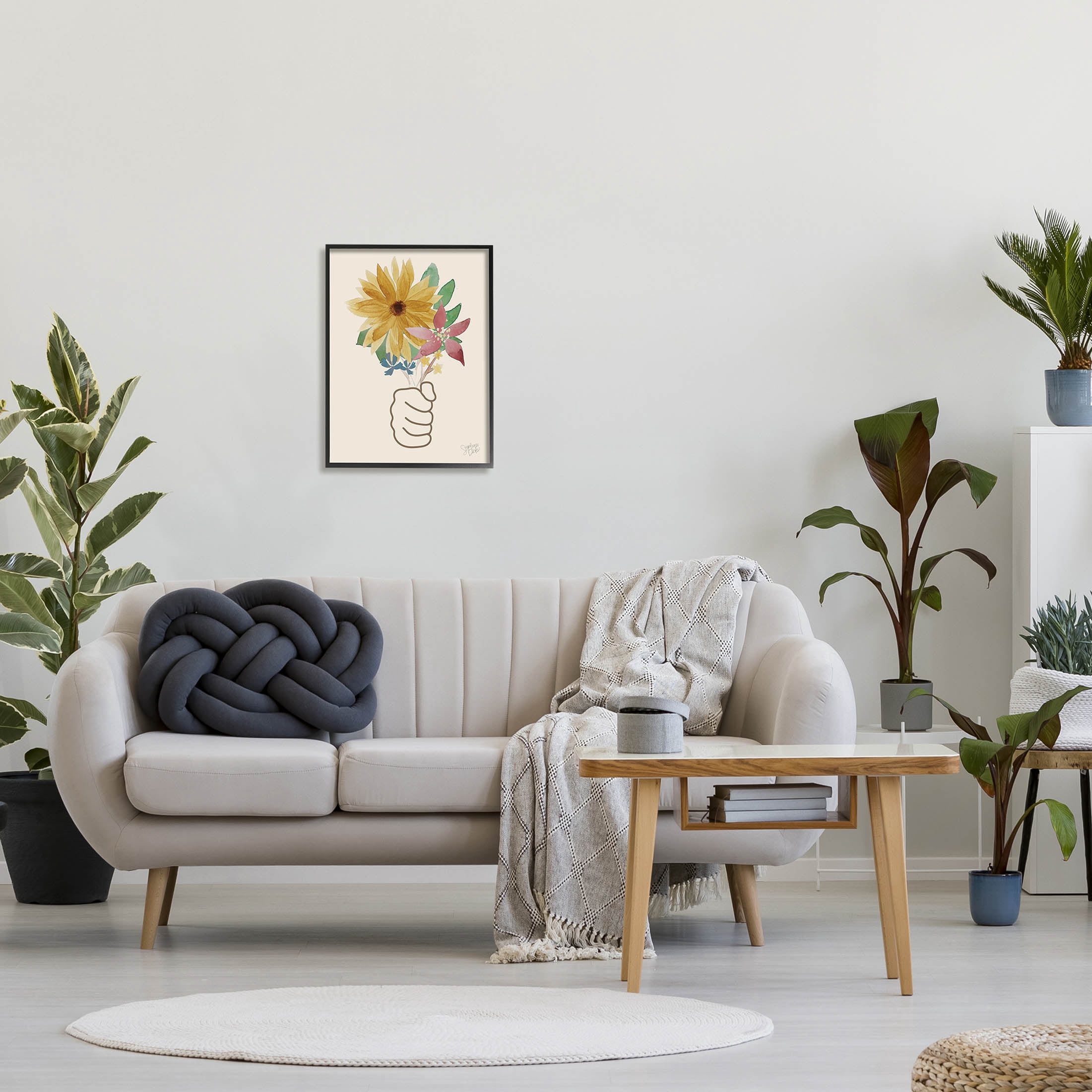 Stupell Industries Handful Flower Blossoms Graphic Art Black Framed Art Print Wall Art, Design by Stephanie Dicks