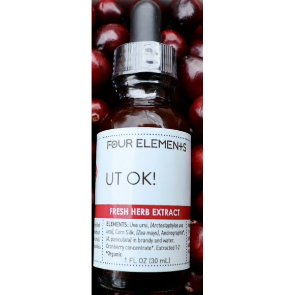 UT OK! Tincture Blend Four Elements Organic Herbals 1 oz Liquid
