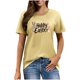thumbnail image 1 of Mujeres Manga Corta de Verano Tops Pascua Impresa Cuello Redondo, Blusa de Moda Casual para la Primavera, 1 of 5