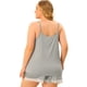 thumbnail image 4 of Conjunto de pijapamujer, talgrande, panel de encaje, cintuelástica, pantalones cortos, rode dormir, rode salón gris 3XL, 4 of 6
