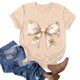 thumbnail image 4 of Blusas de Manga Corta para las Mujeres Divertida Impresión Cuello Redondo Camiseta Vintage, Blusas de Primavera para las Mujeres, 4 of 4