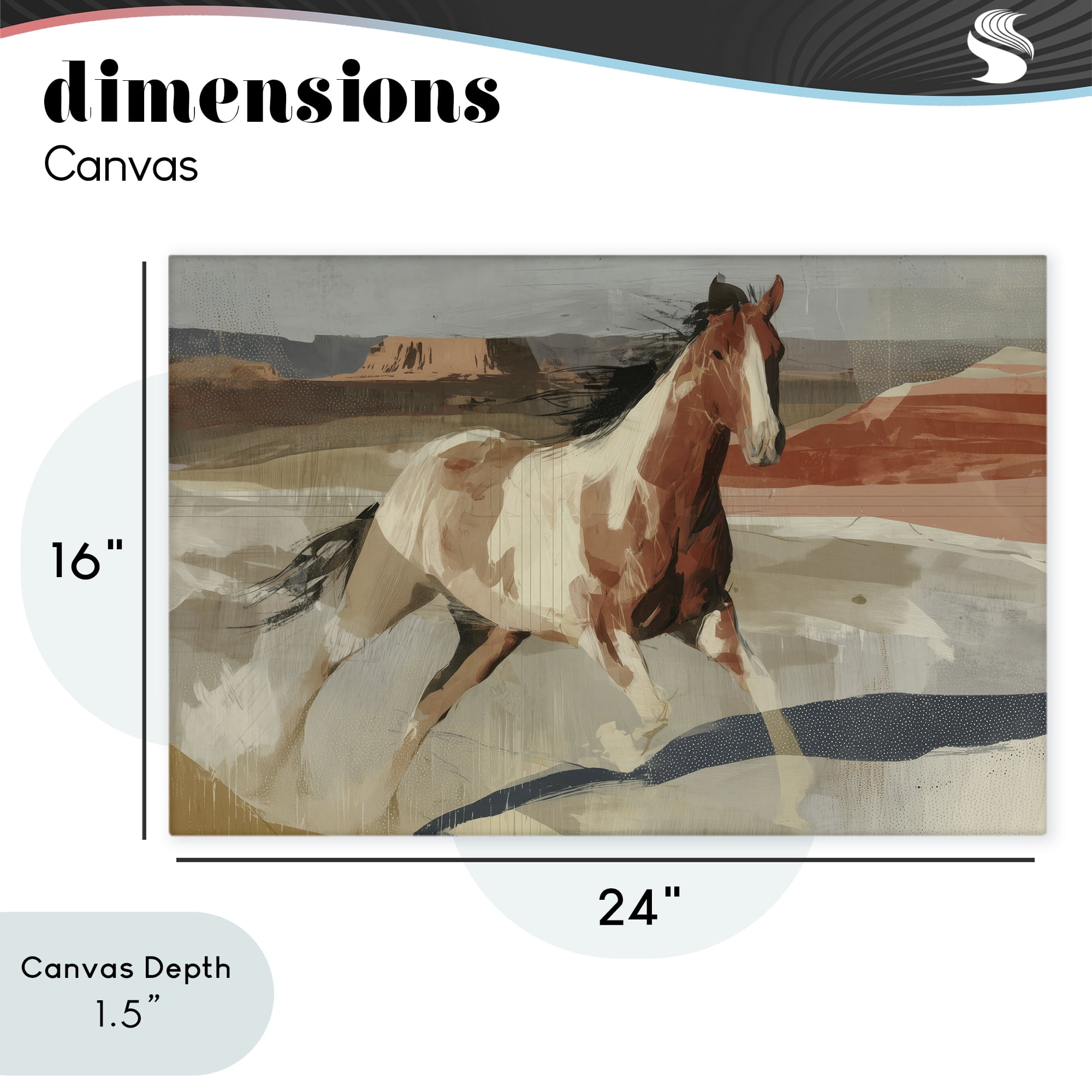 Stupell Industries Wild Horse Across Plains Canvas Wall Art, design by Chromatic Storm Studio