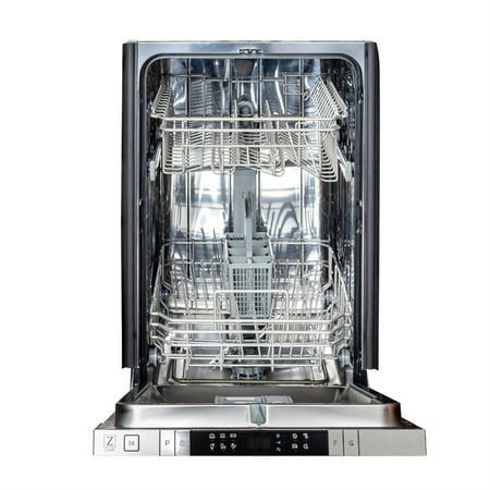 ZLINE - 18" Compact Top Control Built-In Dishwasher with Stainless Steel Tub, 40 dBa - Stainless steel