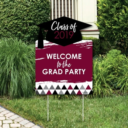 Maroon Grad - Best is Yet to Come - Party Decorations - Burgundy 2019 Graduation Party Welcome Yard