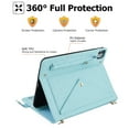 thumbnail image 2 of Handbag Case for iPad Air 11" 2024/iPad Air 4 & 5 10.9"/iPad Pro 11" 2022/2021/2020/2018,Folio Stand PU Leather Pencil Holder Shoulder Hand Strap Card Slots Magnetic Envelope Wallet Cover,Blue, 2 of 7