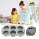 thumbnail image 5 of Molde de silicona de seis agujeros para hornear pasteles, gelatina, pudín, chocolate, flexible, antiadherente, apto para alimentos, resistente al calor, para postres, pasteles, mousses y chocolates, 5 of 5