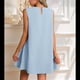 thumbnail image 5 of Vestido Tipo Chaleco Sin Mangas con Cuello Redondo en Color Liso, Azul , Talla M, 5 of 6