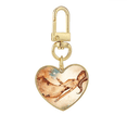 thumbnail image 1 of September August Virgo Constellation Zodiac Gold Heart Keychain Metal Keyring Holder, 1 of 3