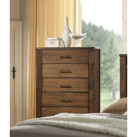 Bowery Hill 5 Drawer Chest In Oak Walmart Com