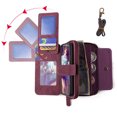 thumbnail image 2 of Allytechgroup 2 in 1 Wallet Case for Apple iPhone SE 2022/2020/ iPhone 7 8, Detachable Back Cover Zipper Purse Card Holder Shockproof Hand Wrist Phone Case for Apple iPhone SE 3rd 2nd Gen, Winered, 2 of 8