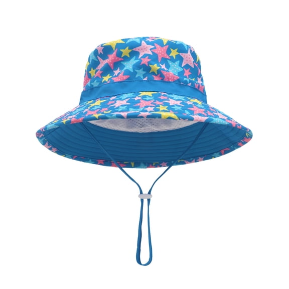 jobturf Boys Sun Hat Wide Brim Adjustable Chin Strap Bucket Hats UV Protection Cotton Summer Beach Hat for Girls Size 1-8 Years