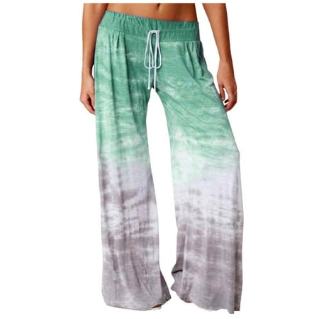 

Women s Loose Wide Leg Stretchy Waisted Pants Comfy Gradient Sweatpants Flowy Sports Athletic Lounge Pants with Pockets