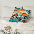 thumbnail image 6 of LNWH Decorative Pillow Covers, Ocean Sea Waves Square Sofa Decorative Knit Pillow Case, 18"x18", 6 of 8