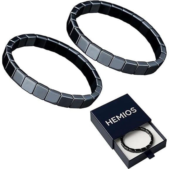 Hemios Hematite Bracelet, Reignites Masculine Energy, Legendary Warrior Stone's Force, Natural Hematite Stone Beaded Stretch Healing Bracelets