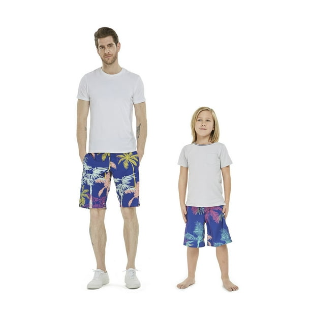 matching board shorts father and son