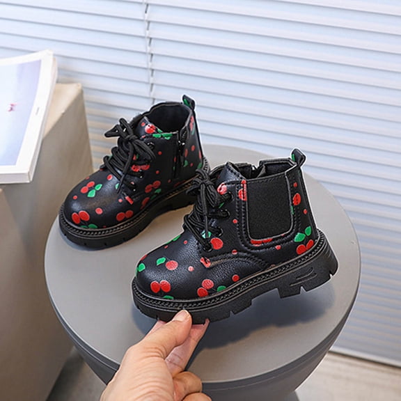 LvhaoGJOB Ankle Boots for Kids Lace-Up Design Side Zipper ankle boots short boots All Season Footwear