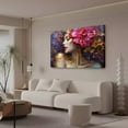 thumbnail image 3 of Póster de lienzo con pintura de cara de niña con flores rosas, decoración para dormitorio, paisaje deportivo, decoración para oficina, regalo, estilo marco, 16 x 24 pulgadas (40 x 60 cm), 3 of 8