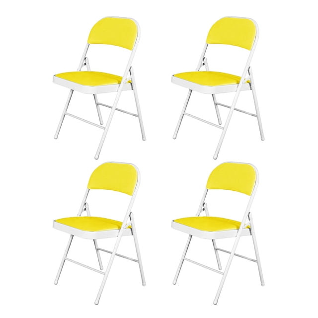 Sillas Plegables Ilios Innova Con Estructura De Metal Acojinada Color Amarillo Para Fiesta o Jardín