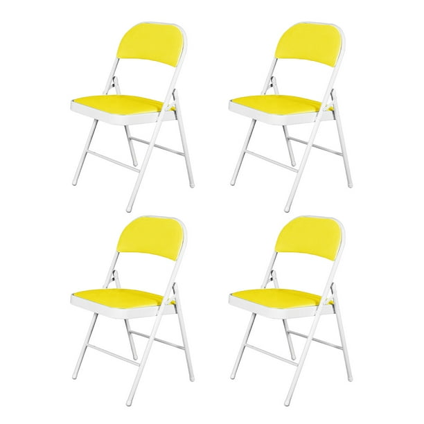 Sillas Plegables Ilios Innova Con Estructura De Metal Acojinada Color Amarillo Para Fiesta o Jardín