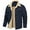 Navy Blue, variant on MANSDOUR Men's Winter Fleece lined Jacket Cotton Warm Sherpa Cargo Jackets Thermal Lapel Trucker Work Coat Khaki L