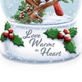 thumbnail image 3 of The Bradford Exchange Love Warms The Heart Illuminated Holiday Water Globe with Handcrafted Cardinal Sculpture with Flamesless Tea Light 4.75"W x 6"H, 3 of 4