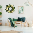 thumbnail image 3 of MAHAQI Artificial Wreath Silk Flowers Front Door Knocker Green Home Decorations Rattan Circle Simulation Garland, 3 of 5