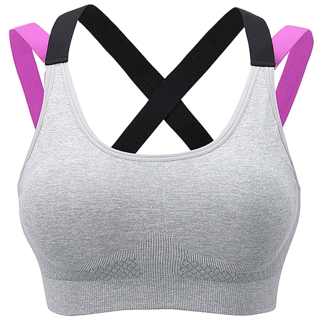 AherBiu Women Sports Bras Large Coverage Quick Drying High Support Bras for Women Padded Racerback Workout Bras