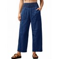 thumbnail image 3 of Elastic High Waist Women Wide Leg Loose Denim Pants Ankle Jeans, 3 of 6