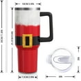 thumbnail image 2 of Christmas Gifts 40 Oz Tumbler with Handle and Straw, Red Xmas Santa Claus Clothes Stainless Steel Insulated Cup Water Bottle, Holiday Gifts for Women Men (1PC), 2 of 6