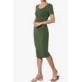 thumbnail image 3 of TheMogan Robe Midi Moulante en Jersey de Coton Extensible à Manches Courtes pour Femmes, 3 of 6