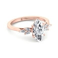 thumbnail image 2 of Merced - Moissanite Marquise Cut Lab Diamond Engagement Ring Marquise Triple Marquise Sidestones, 2 of 4