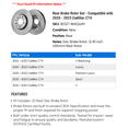 thumbnail image 2 of Rear Brake Rotor Set - Compatible with 2020 - 2023 Cadillac CT4 2021 2022, 2 of 2