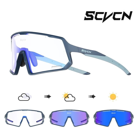 Scvcn Photochromic Cycling Sunglasses For Man Woman Bike Sports Eyewear Ride Bicycle Glasses Outdoor MTB Eyewear Fishing Golf Hiking motorcycle Eyewear UV400