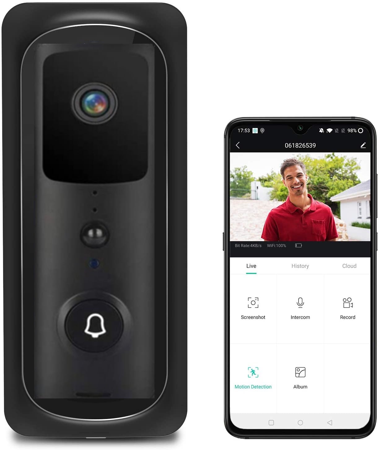 1080P HD Wifi Video Doorbell Camera, Chime Smart Doorbell Battery