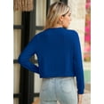 thumbnail image 5 of Chiclily Women's Solid Cardigan Top Button Front Long Sleeve V Neck Knit Cardigan, US Size Large in Klein Blue, 5 of 6