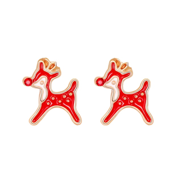 onlyliua Liquidación Pendientes Navideños En Forma de Botón, Pendientes Rojos, Árbol de Navidad, Copo de Nieve Europe, Bastón, Accesorios