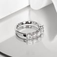 thumbnail image 6 of Moissanite 5 Stone Eternity Ring 4mm 1.5cttw D Color Sterling Silver Engagement Wedding Band Rings For Women, 6 of 7