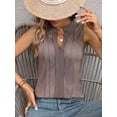 thumbnail image 2 of Sleeveless Shirts for Womens Fashion 2025 Basic Tank Tops Pleated Drape Dressy Tops Summer Outfits Camel M, 2 of 5