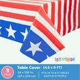 thumbnail image 3 of BLUE PANDA Plastic American Flag Tablecloths - 3 Pack, 54 x 108 in, Red White & Blue - Disposable Plastic Table Cover for Party Decoration & Patriotic Decoration, 3 of 6